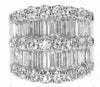 EXTRA LARGE 4.17CT DIAMOND 18KT WHITE GOLD 3D ROUND & BAGUETTE ANNIVERSARY RING