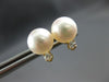 ESTATE .09CT DIAMOND & AAA SOUTH SEA PEARL 14K YELLOW GOLD CLASSIC STUD EARRINGS