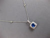 1CT DIAMOND & AAA SAPPHIRE 18KT WHITE GOLD ROUND BY THE YARD SQUARE LOVE PENDANT
