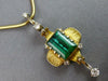 ANTIQUE LARGE 5.61CT DIAMOND & AAA TOURMALINE 18K 2 TONE GOLD 3D NECKLACE #27498
