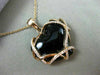ESTATE .35CT DIAMOND & ONYX 14KT ROSE GOLD 3D HANDCRAFTED HEART FLOATING PENDANT