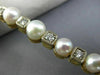 ESTATE LARGE .60CT DIAMOND & AAA SOUTH SEA PEARL 14K 2 TONE GOLD TENNIS BRACELET