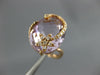 LARGE 8.36CT DIAMOND & AAA PINK AMETHYST 14KT ROSE GOLD 3D PALM TREE FLOWER RING