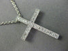 ESTATE .25CT DIAMOND 14KT WHITE GOLD 3D CLASSIC FILIGREE MILGRAIN CROSS PENDANT