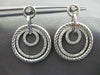 ESTATE LARGE 1.0CT DIAMOND 14KT WHITE GOLD CIRCLE OF LIFE ETOILE HOOP EARRINGS