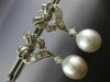ESTATE LARGE 1.28CT DIAMOND & AAA SOUTH SEA PEARL 18KT WHITE GOLD HEART EARRINGS