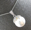 .15CT DIAMOND & AAA SOUTH SEA PEARL 14KT WHITE GOLD PALM TREE FLOATING PENDANT