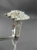 ESTATE EXTRA LARGE 2.24CT DIAMOND 18KT WHITE GOLD 3D FLOWER SQUARE ETOILE RING