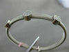 ESTATE .60CT DIAMOND 14KT WHITE GOLD 3D CIRCULAR MESH FLEXIBLE BANGLE BRACELET