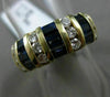 ESTATE WIDE 1.95CT DIAMOND & SAPPHIRE 14KT YELLOW GOLD 3D MULTI ROW WEDDING RING