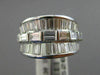ESTATE WIDE 2.81CT BAGUETTE DIAMOND 18KT WHITE GOLD 3D WEDDING ANNIVERSARY RING