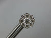 ESTATE LARGE 1.42CT DIAMOND 18KT WHITE GOLD CLUSTER BEZEL FLOWER STUD EARRINGS