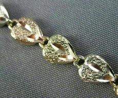 ESTATE LONG 14KT WHITE YELLOW & ROSE GOLD 3D MULTI HEART SEA SHELL LOVE BRACELET