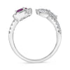 LARGE 1.52CT DIAMOND & AAA PINK SAPPHIRE 14KT WHITE GOLD MULTI SHAPE FLORAL RING