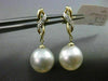 ESTATE DIAMOND 14K WHITE & YELLOW GOLD SOUTH SEA PEARL INFINITY HANGING EARRINGS