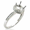 0.60CT DIAMOND 14KT WHITE GOLD 3D 4 PRONG HALO SEMI MOUNT ENGAGEMENT RING
