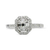 ESTATE .53CT DIAMOND 18KT WHITE GOLD 3D OCTAGON HALO FRIENDSHIP PROMISE RING