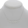 ESTATE .46CT DIAMOND 14KT WHITE GOLD MILGRAIN ZIG ZAG LEAF FLOWER LOVE NECKLACE