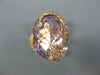 LARGE 8.36CT DIAMOND & AAA PINK AMETHYST 14KT ROSE GOLD 3D PALM TREE FLOWER RING