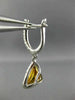 1.43CT WHITE & FANCY YELLOW DIAMOND 18KT GOLD TRILLION HALO HANGING EARRINGS