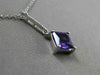 ESTATE 1.06CT DIAMOND & AMETHYST 14K WHITE GOLD 3D ELONGATED FLOATING PENDANT
