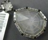 ESTATE LARGE .57CT WHITE & BLACK DIAMOND 14KT WHITE GOLD TEAR DROP HALO PENDANT