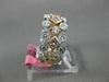 ESTATE WIDE 1.41CT WHITE & PINK DIAMOND 18K 2 TONE GOLD CLASSIC ANNIVERSARY RING