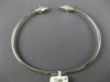 ESTATE .35CT DIAMOND 18K WHITE GOLD FLEXIBLE DOUBLE ARROW LOVE BANGLE BRACELET