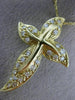 ESTATE LARGE .74CT DIAMOND 14KT YELLOW GOLD PAVE CROSS FLOATING PENDANT #17554
