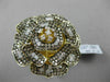 ESTATE MASSIVE 3.66CTW FANCY MULTI COLOR DIAMOND 18KT YELLOW GOLD 3D FLOWER RING