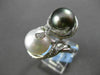 ESTATE EXTRA LARGE 1.13CT DIAMOND & AAA PEARL 18KT WHITE GOLD INFINITY RING