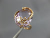 LARGE 8.36CT DIAMOND & AAA PINK AMETHYST 14KT ROSE GOLD 3D PALM TREE FLOWER RING