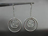 ESTATE LARGE .24CT DIAMOND 14KT WHITE GOLD MULTI CIRCLE ETOILE DROP EARRINGS