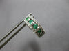1.10CT DIAMOND & AAA EMERALD 14KT WHITE GOLD HUGGIE HOOP HANGING EARRINGS #27895