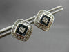 ESTATE 1.20CTW DIAMOND & AAA SAPPHIRE 14KT WHITE GOLD SQUARE STUD EARRINGS