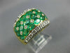 LARGE 9.66CT DIAMOND & AAA EMERALD 18KT 2 TONE GOLD ROUND & OVAL MULTI ROW RING