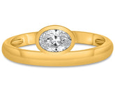 .40CT DIAMOND 14KT YELLOW GOLD 3D OVAL CLASSIC SOLITAIRE BEZEL LOVE RING