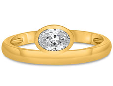 .40CT DIAMOND 14KT YELLOW GOLD 3D OVAL CLASSIC SOLITAIRE BEZEL LOVE RING