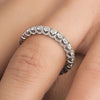 2.21CT DIAMOND 14KT WHITE GOLD 3D SHARED PRONG ETERNITY WEDDING ANNIVERSARY RING