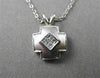 ESTATE .16CT DIAMOND PRINCESS CUT 14KT WHITE GOLD PLUS SQUARE PENDANT #1130