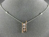 ESTATE .70CT WHITE & PINK DIAMOND 18KT WHITE & ROSE GOLD 3D THREE STONE PENDANT