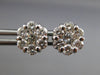 ESTATE LARGE 1.15CT DIAMOND 14KT WHITE GOLD FLOWER CLUSTER STUD EARRINGS #22438