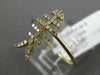 ESTATE WIDE .12CT ROUND DIAMOND 14KT YELLOW GOLD 3D LUCKY FISH SKELETON FUN RING
