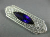 ANTIQUE LARGE 4.07CT DIAMOND & AMETHYST 14K WHITE GOLD FILIGREE PIN BROOCH 22118