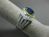 ESTATE MASSIVE 5.83CT DIAMOND & AAA SAPPHIRE 18KT TWO TONE GOLD ENGAGEMENT RING