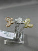 ESTATE LARGE .97CT DIAMOND 18K WHITE YELLOW ROSE GOLD 3D BUTTERFLY LOVE FUN RING