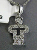 ESTATE SMALL .18CT DIAMOND 14KT WHITE GOLD 3D HAPPY BABY BOY FLOATING PENDANT
