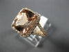 ESTATE LARGE 5.10CT DIAMOND & AAA MORGANITE 14KT ROSE GOLD HALO ENGAGEMENT RING