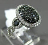 ESTATE WIDE 1.25CT WHITE & BLACK DIAMOND 14KT WHITE GOLD HALO INFINITY LOVE RING