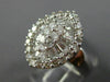 ESTATE LARGE 2.18CT ROUND & BAGUETTE DIAMOND 18KT WHITE GOLD 3D CLUSTER FUN RING